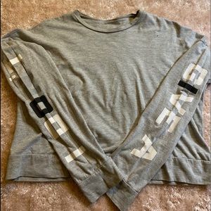 Grey long sleeve Crop Top